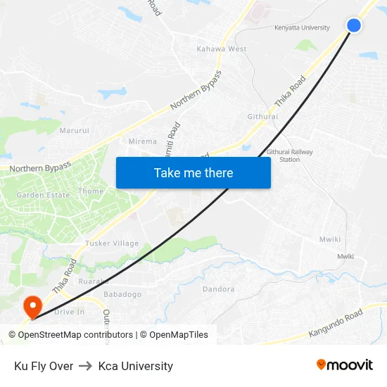 Ku Fly Over to Kca University map