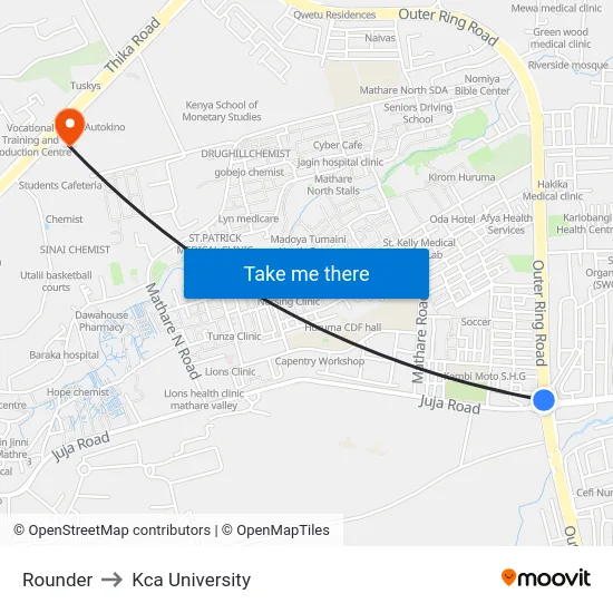 Rounder to Kca University map