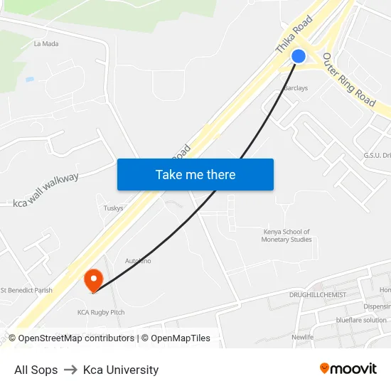 All Sops to Kca University map
