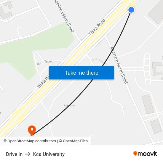 Drive In to Kca University map