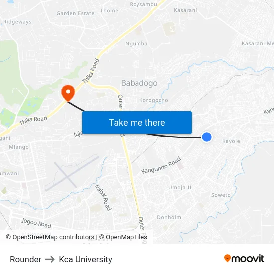 Rounder to Kca University map