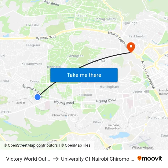 Victory World Outreach to University Of Nairobi Chiromo Campus map