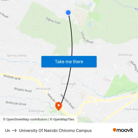 Un to University Of Nairobi Chiromo Campus map