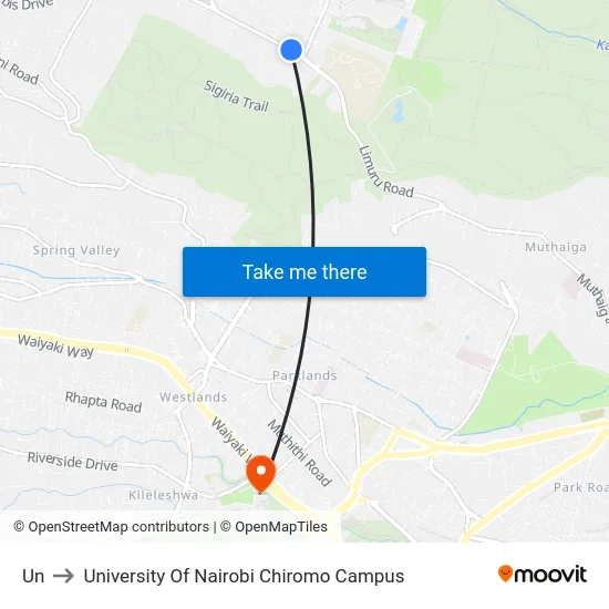 Un to University Of Nairobi Chiromo Campus map