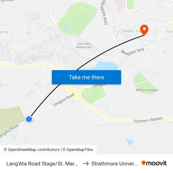 Lang'Ata Road Stage/St. Mary's H to Strathmore University map