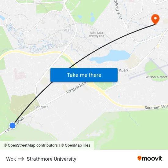 Wck to Strathmore University map