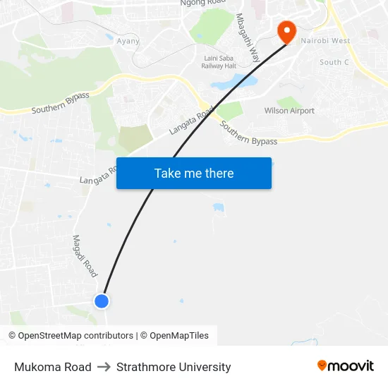 Mukoma Road to Strathmore University map