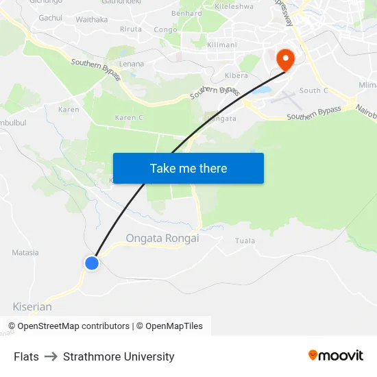 Flats to Strathmore University map