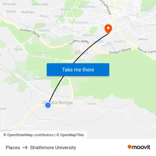 Places to Strathmore University map