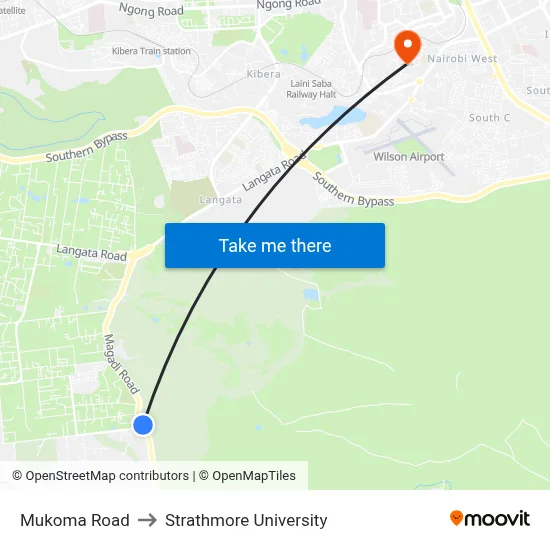 Mukoma Road to Strathmore University map