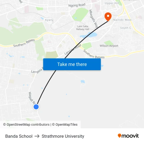 Banda School to Strathmore University map