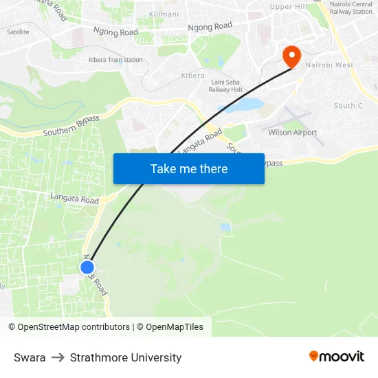 Swara to Strathmore University map