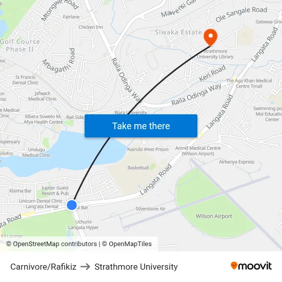 Carnivore/Rafikiz to Strathmore University map