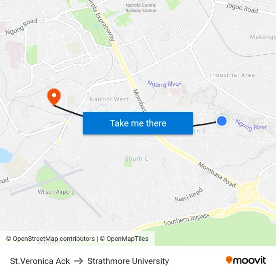 St.Veronica Ack to Strathmore University map