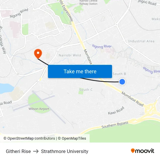 Githeri Rise to Strathmore University map