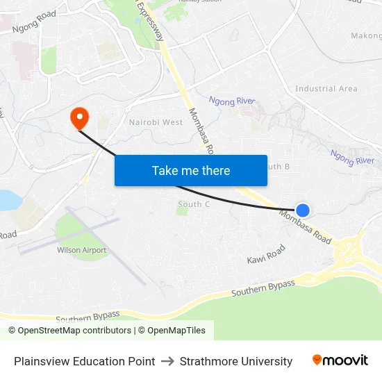 Plainsview Education Point to Strathmore University map