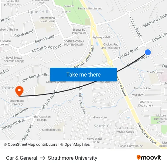 Car & General to Strathmore University map