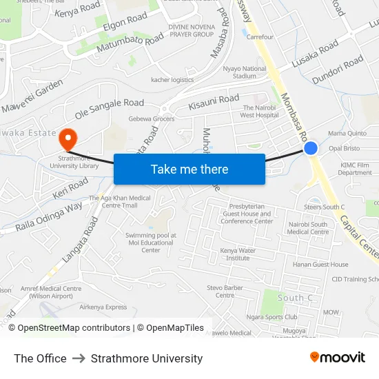 The Office to Strathmore University map