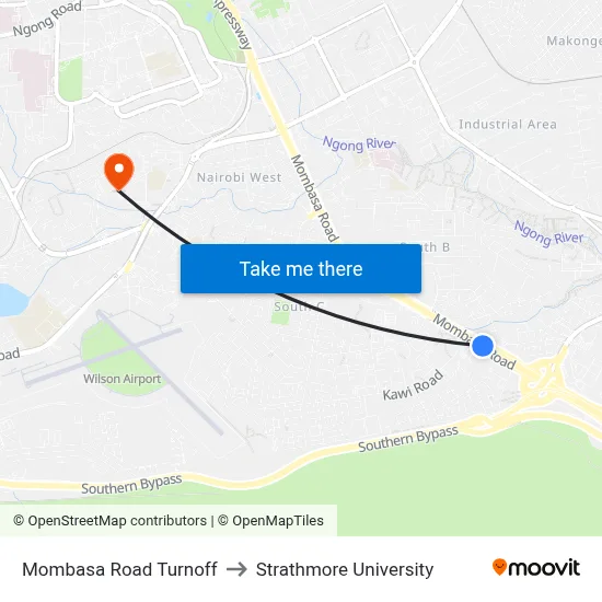 Mombasa Road Turnoff to Strathmore University map