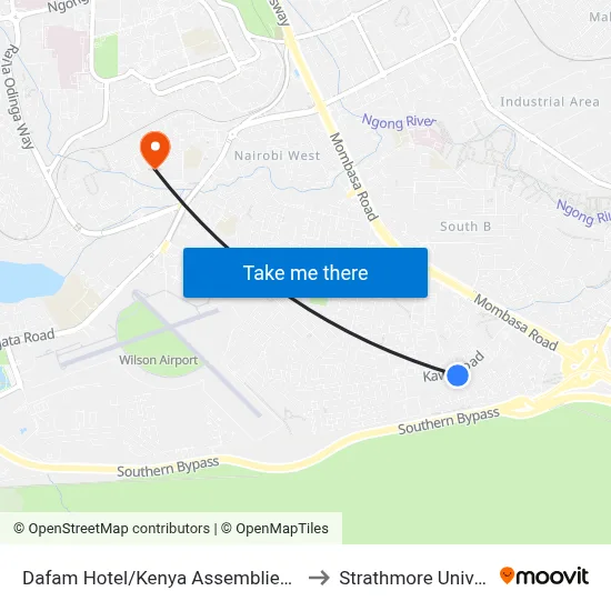 Dafam Hotel/Kenya Assemblies Of God to Strathmore University map