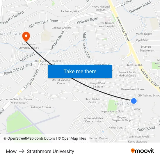 Mow to Strathmore University map