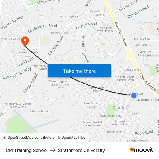 Cid Training School to Strathmore University map