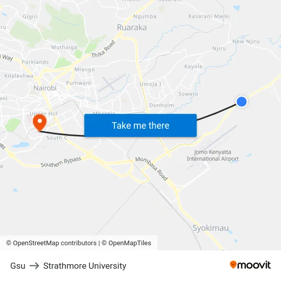 Gsu to Strathmore University map