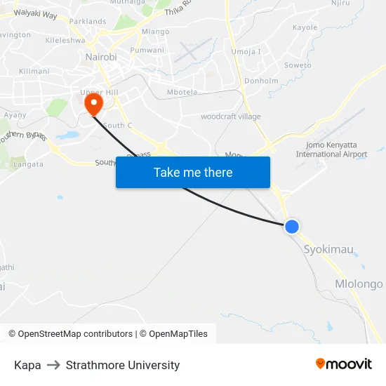 Kapa to Strathmore University map