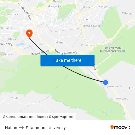 Nation to Strathmore University map