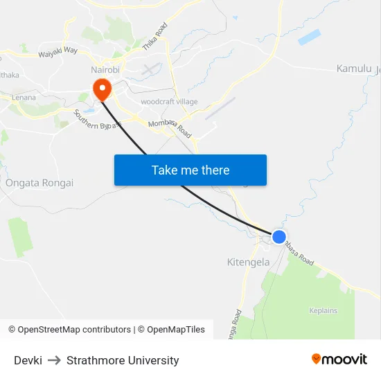 Devki to Strathmore University map