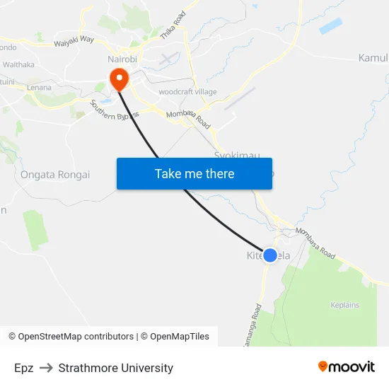 Epz to Strathmore University map