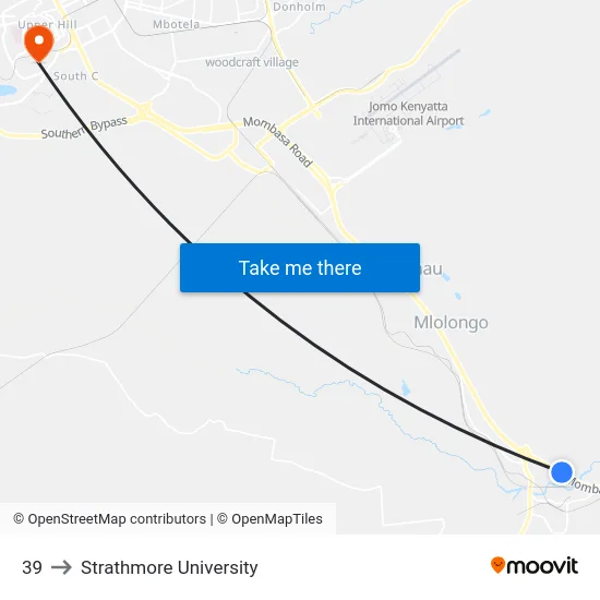 39 to Strathmore University map