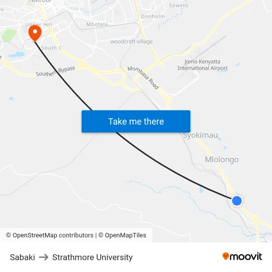 Sabaki to Strathmore University map