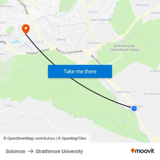 Solomon to Strathmore University map