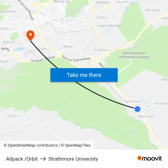 Allpack /Orbit to Strathmore University map