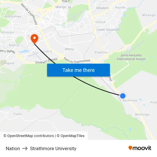 Nation to Strathmore University map