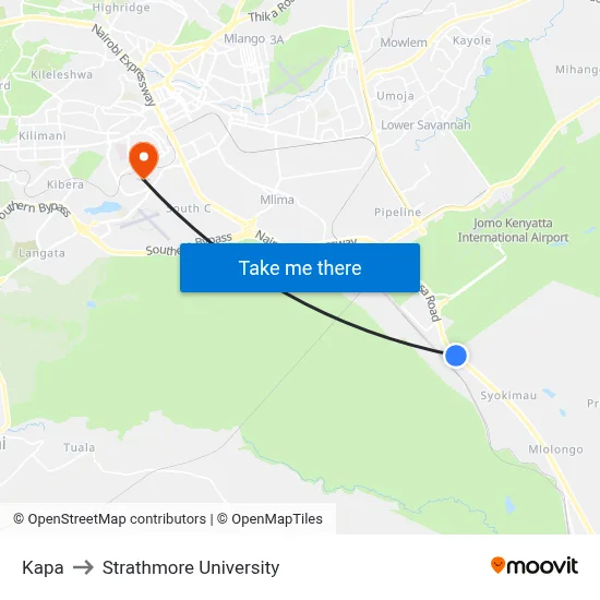Kapa to Strathmore University map