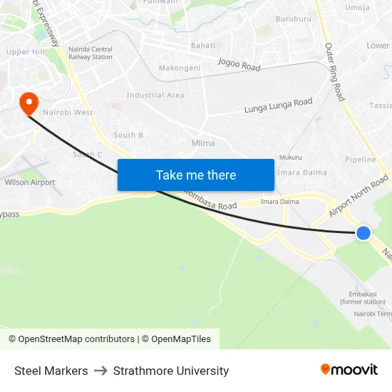 Steel Markers to Strathmore University map