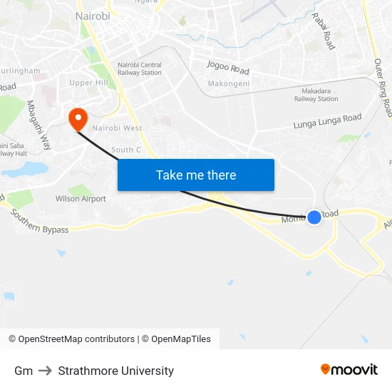 Gm to Strathmore University map
