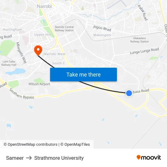 Sameer to Strathmore University map