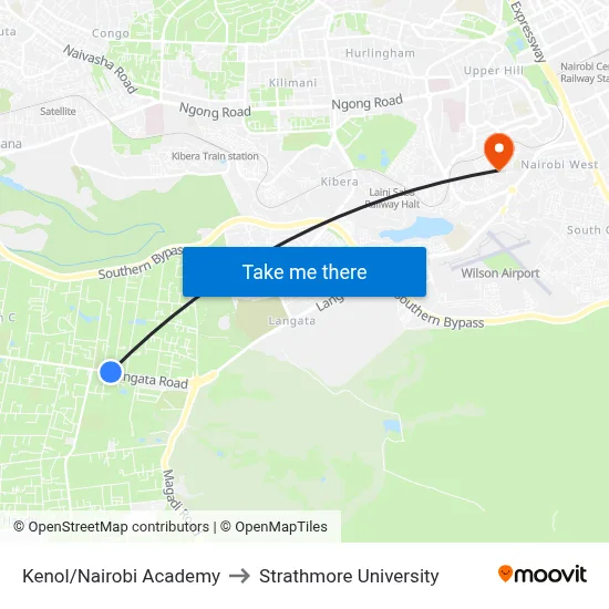 Kenol/Nairobi Academy to Strathmore University map