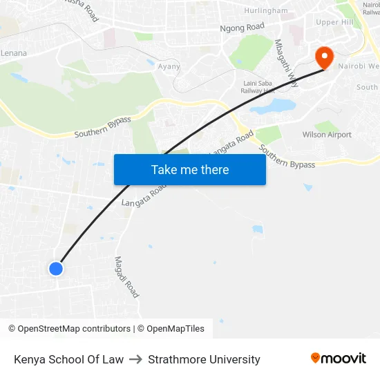 Kenya School Of Law to Strathmore University map