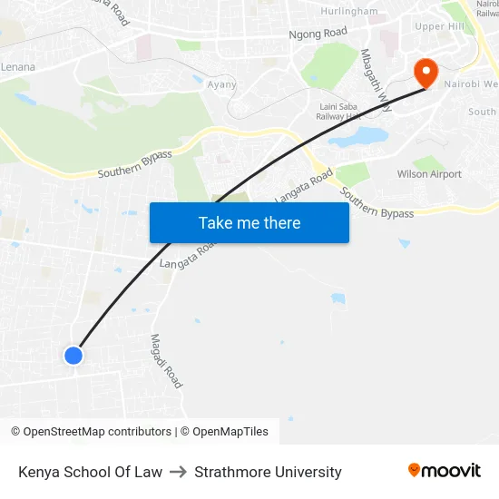 Kenya School Of Law to Strathmore University map
