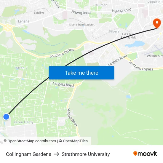 Collingham Gardens to Strathmore University map