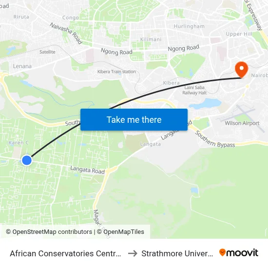 African Conservatories Centre/Fa to Strathmore University map
