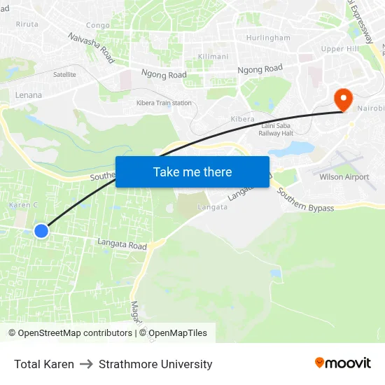 Total Karen to Strathmore University map