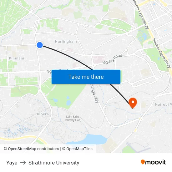 Yaya to Strathmore University map