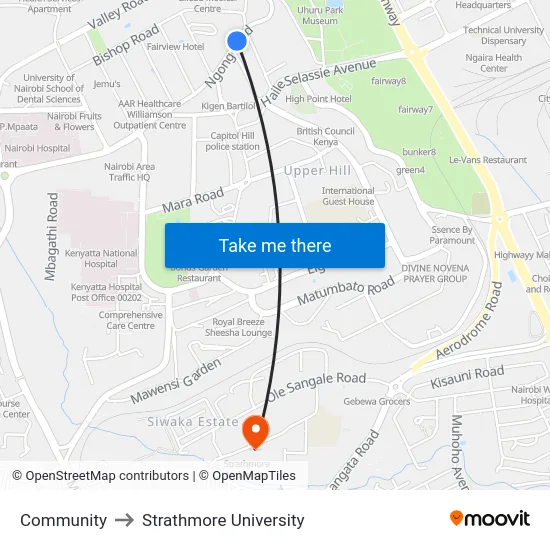 Community to Strathmore University map