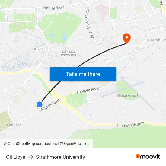 Oil Libya to Strathmore University map