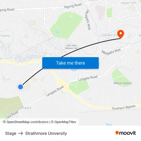 Stage to Strathmore University map